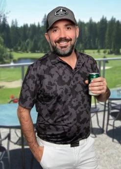 Stroke Play Golf Apparel Midnight Stealth Men's Golf Polo -Golf Clubs Sales Store BlackStealth