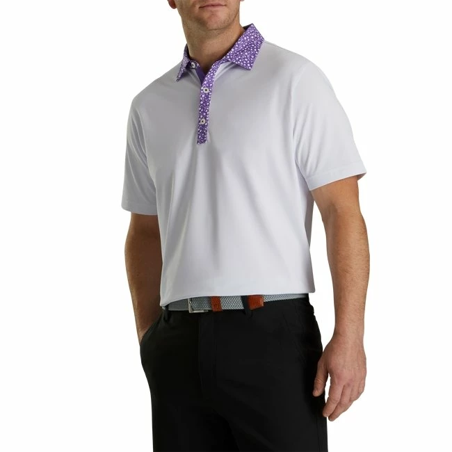 FootJoy Pique Tulip Trim Stretch Lisle Collar 3 FootJoy Pique Tulip Trim Stretch Lisle Collar