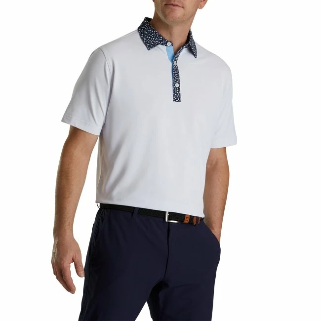 FootJoy Pique Tulip Trim Stretch Lisle Collar 4 FootJoy Pique Tulip Trim Stretch Lisle Collar - Image 2