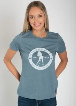 Stroke Play Golf Apparel Stroke Play Circle Women's T-Shirt -Golf Clubs Sales Store Ladies t shirt short sleeve front circle logo slate white heather a97050c3 99ef 4090 8369 6a811e8677ab