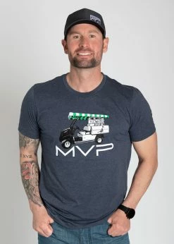 Stroke Play Golf Apparel MVP Men's T-Shirt -Golf Clubs Sales Store Stroke Play MVP tshirt t logo navy front 2 cotton poly 54157267 4902 425d 9bee eba82721b7b6