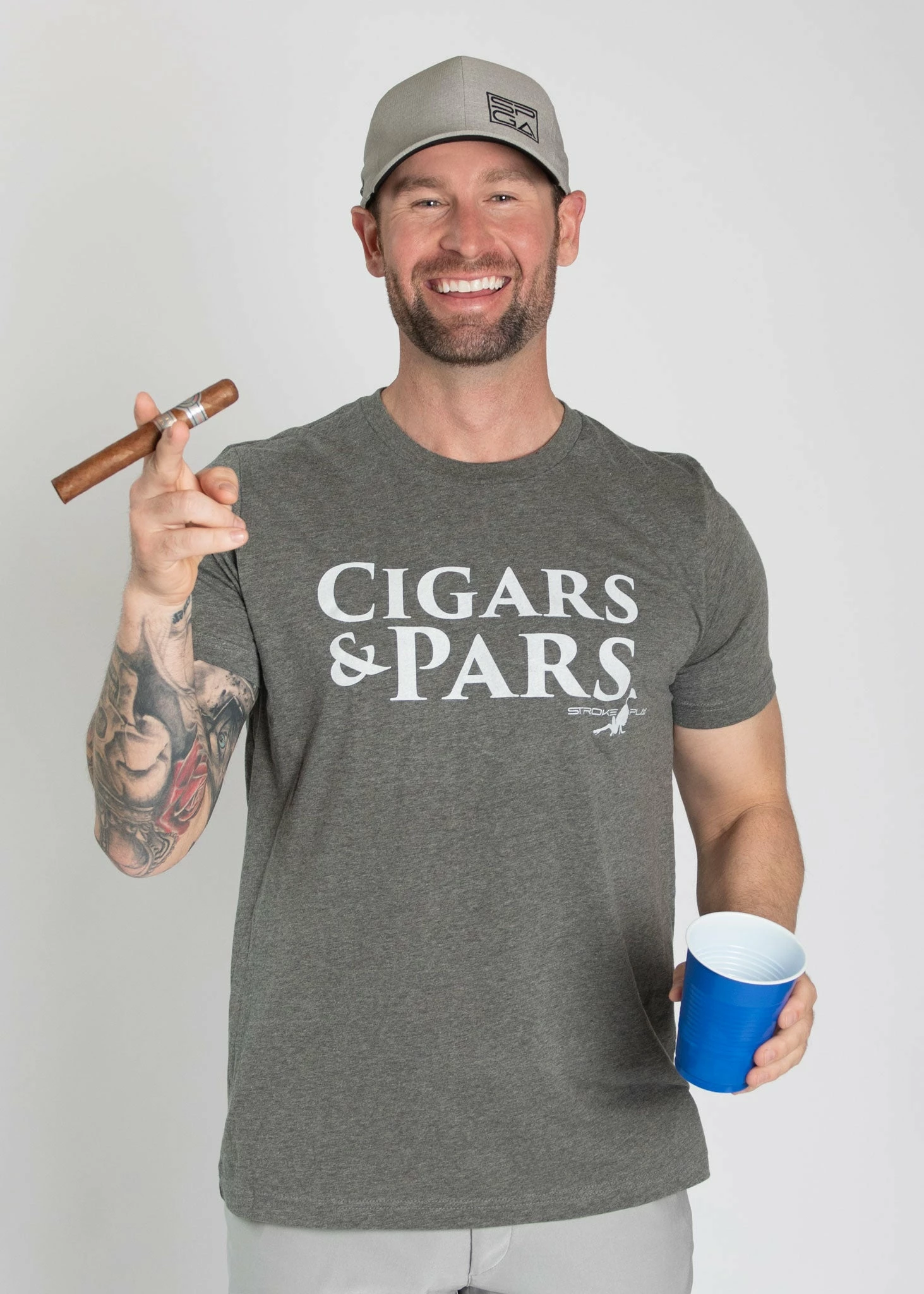 Stroke Play Golf Apparel Cigars & Pars Men's T-Shirt 5 Stroke Play Golf Apparel Cigars & Pars Men's T-Shirt - Image 3