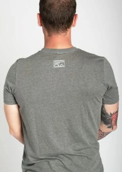 Stroke Play Golf Apparel Stroke Play Circle Men's T-Shirt -Golf Clubs Sales Store Stroke Play grey circle tshirt t logo grey cotton poly back