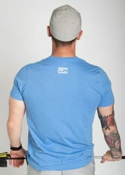 Stroke Play Golf Apparel Stroke Play Men's T-Shirt -Golf Clubs Sales Store Stroke Play logo tshirt t logo blue back cotton poly