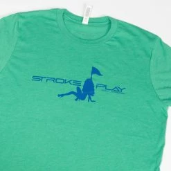 Stroke Play Golf Apparel Stroke Play Men's T-Shirt -Golf Clubs Sales Store Stroke Play logo tshirt t logo green cotton poly