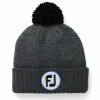 FootJoy Pom Pom Knit Hat 1 FootJoy Pom Pom Knit Hat -Golf Clubs Sales Store footjoy pom pom solid knit beanie charcoal black